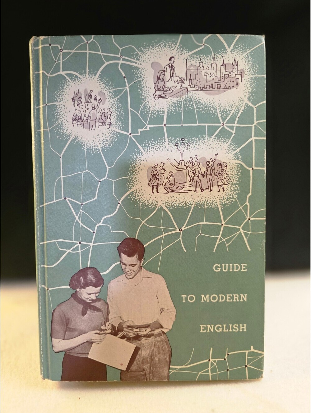Vintage 1955 Guide to Modern English Hardcover Corbin Perrin Illustrated Text
